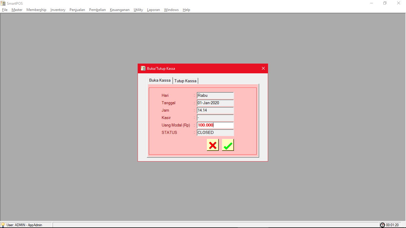 Screenshot Prompt Buka Kassa